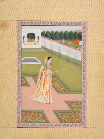 Lady Alone at Holi festival painting by Rajput